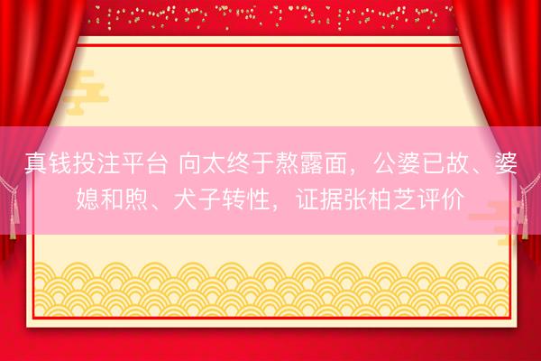 真钱投注平台 向太终于熬露面，公婆已故、婆媳和煦、犬子转性，证据张柏芝评价