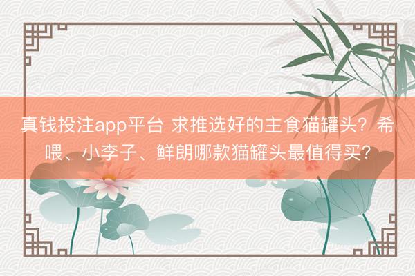 真钱投注app平台 求推选好的主食猫罐头？希喂、小李子、鲜朗哪款猫罐头最值得买？