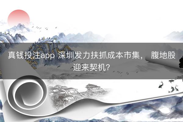 真钱投注app 深圳发力扶抓成本市集， 腹地股迎来契机？