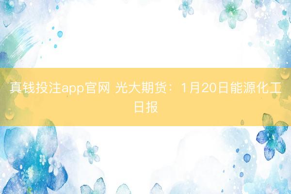 真钱投注app官网 光大期货：1月20日能源化工日报