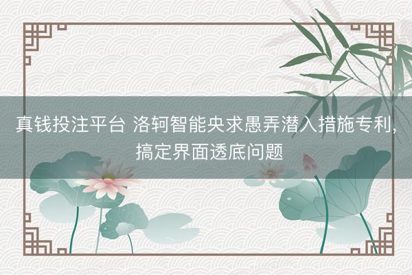 真钱投注平台 洛轲智能央求愚弄潜入措施专利, 搞定界面透底问题